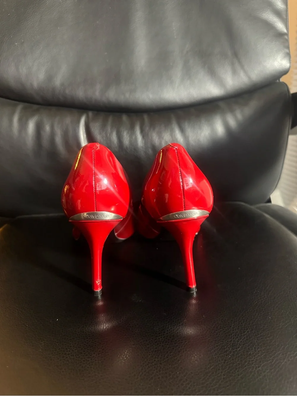 Glossy Red Patent Pointed-Toe High Heels